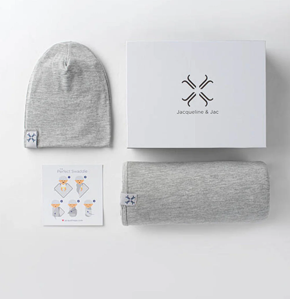 Heather Grey Beanie & Blanket Set - Image 3