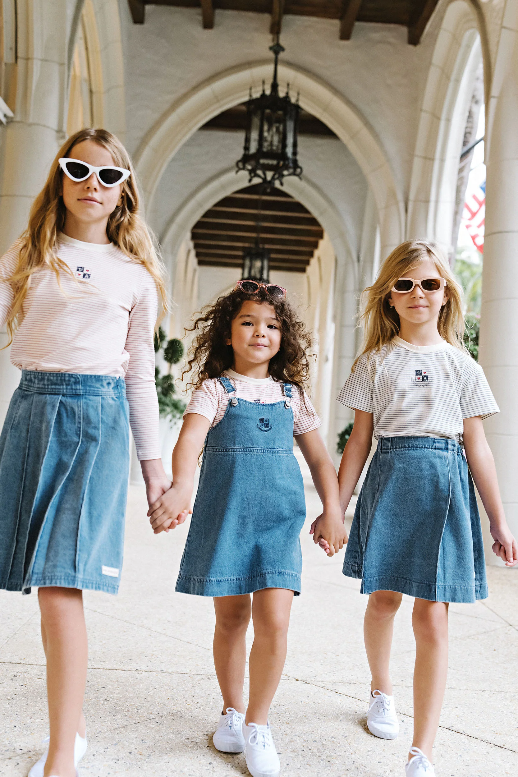 Lil Legs Denim City Girls Tee - Blue Stripe (Short Sleeve) - Image 3